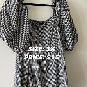 Checkered baby doll dress